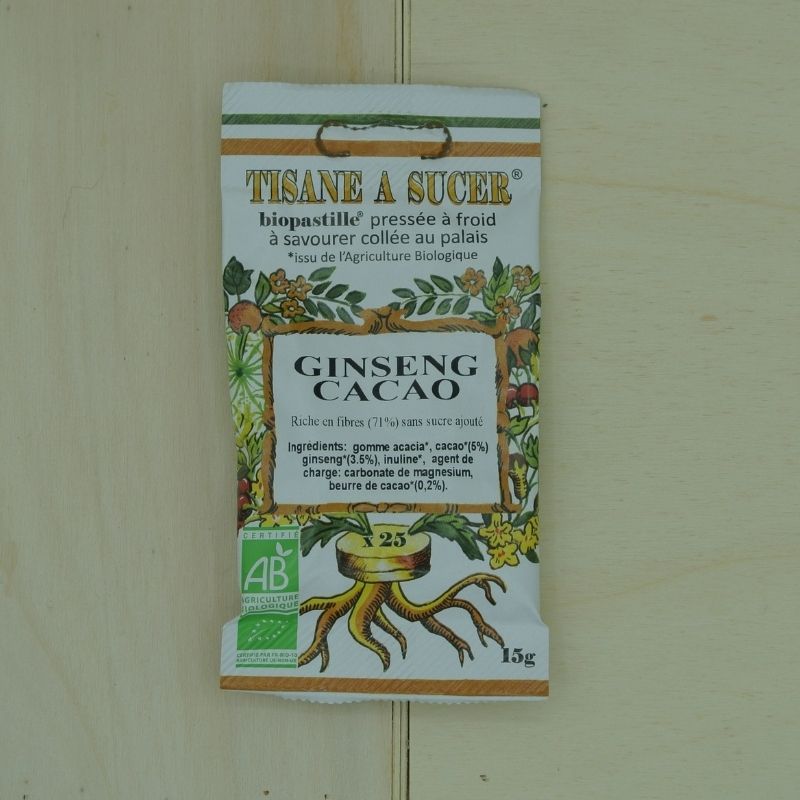 Tisanes à Sucer Ginseng Cacao Bio Biopastille