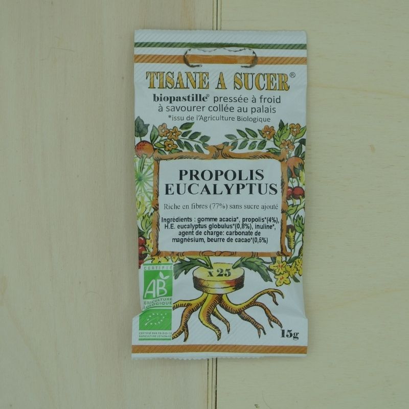 Tisanes à Sucer Propolis et Eucalyptus Bio Biopastille