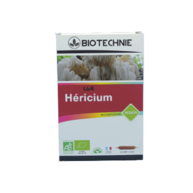 Hericium  Biotechnie 20 ampoules champignonHéricium Bio - Biotechnie - 20 ampoules