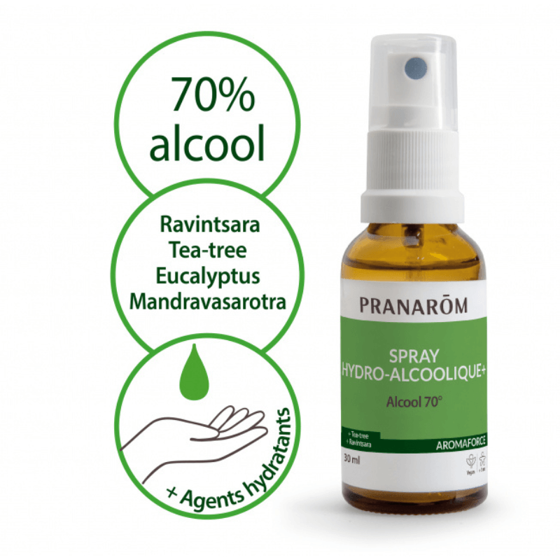 Spray hydro-alcoolique - Tea Tree/Ravintsara - Pranarom - 30ml - antiseptique assainissant défenses naturelles